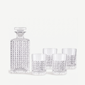Caraffa da whisky Luigi Bormioli Mixology da 75 cl – 4 bicchieri tumbler D.O.F. da 38 cl – 5 pezzi