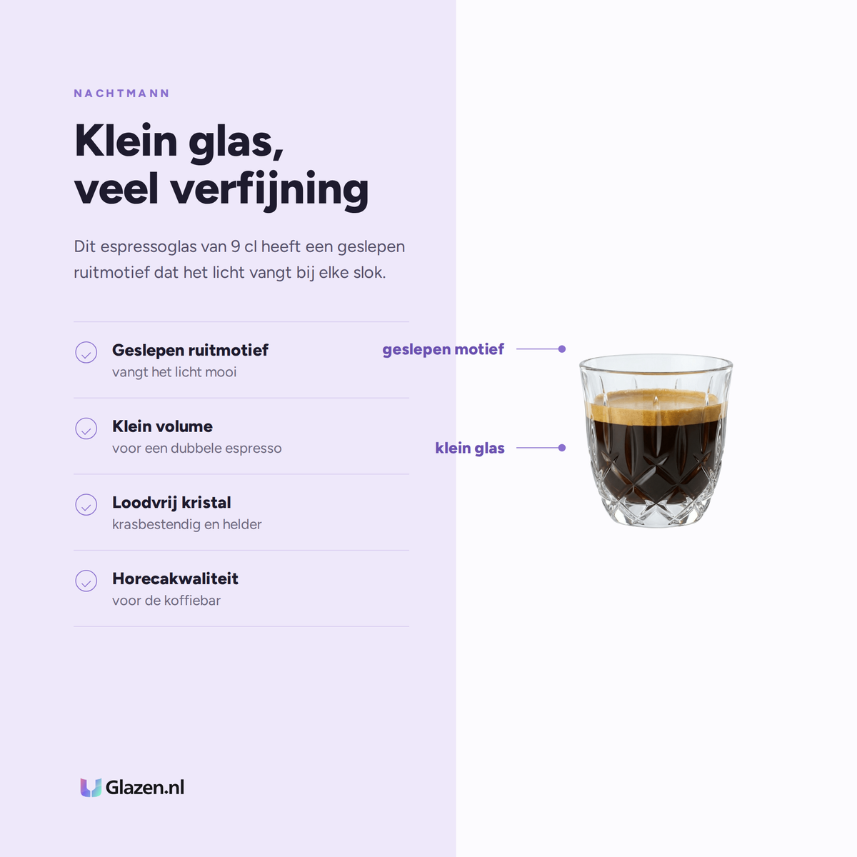 Eigenschappen van Nachtmann Noblesse Barista Espressoglas 9 Cl