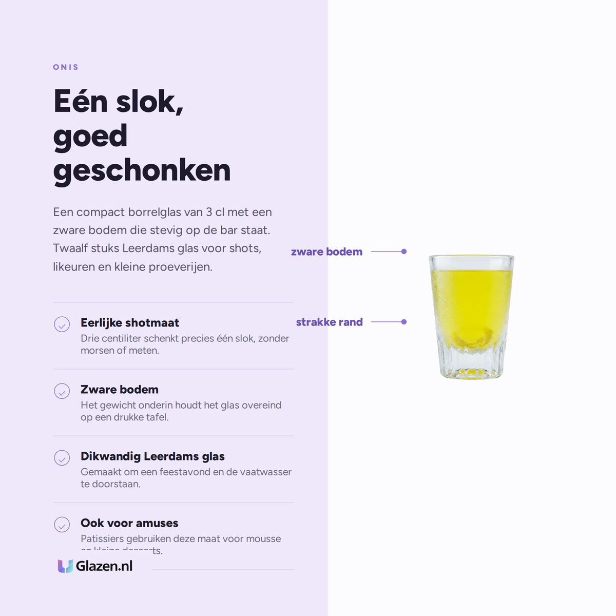 Onis Spirits Borrelglas 3 Cl - 12 Stuks eigenschappen