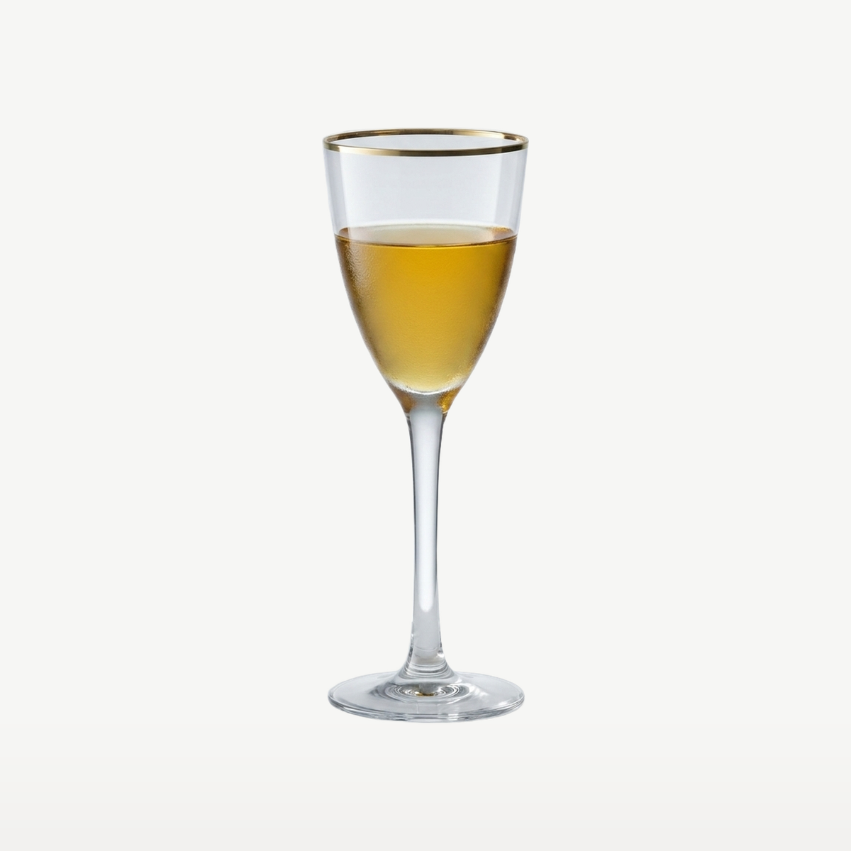 J-Line Witte Wijnglas 25 Cl Gouden Boord Transparant/Goud - Glazen.nl
