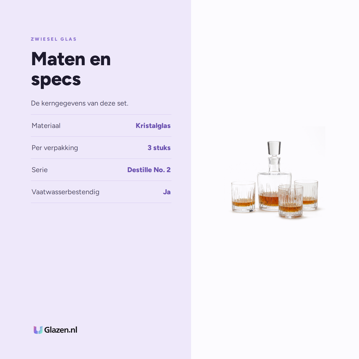 Zwiesel Glas Destille No. 2 Whiskyset maten en specs